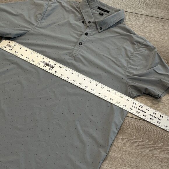 Travis Mathew Golf Polo Mens Large Gray Performance Splatter Graphic Print - Picture 4 of 6